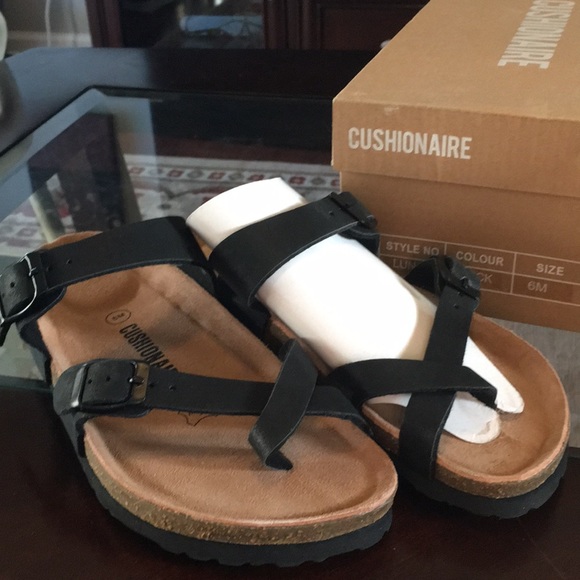 cushionaire sandals black
